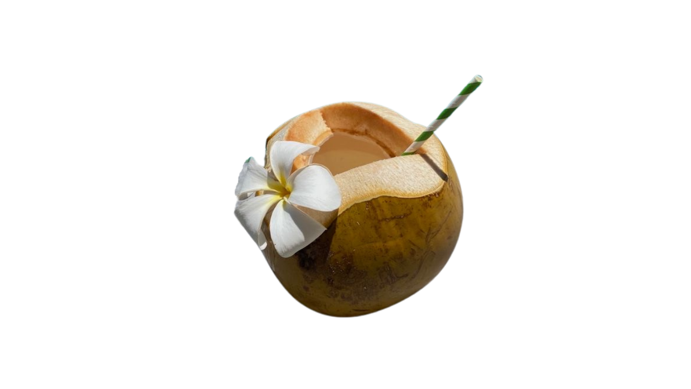 Noix de coco avec paille